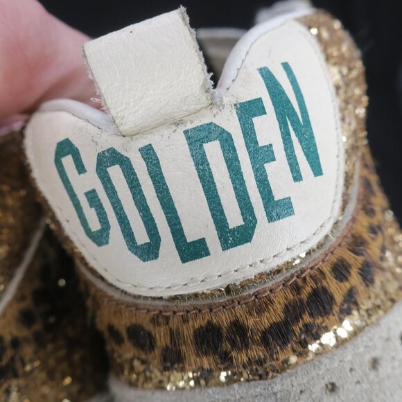 Golden Goose Mid Star Gold Glitter Midstar LE Sneakers Women 37 7M Made in Italy - Picture 6 of 15